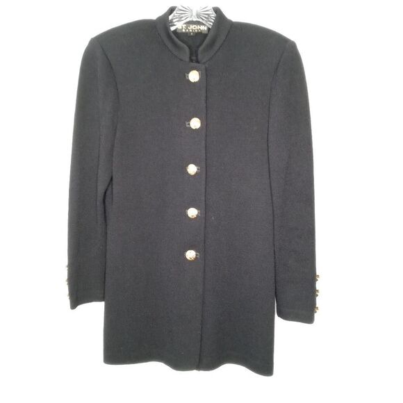 St. John black button front cardigan - Picture 1 of 7